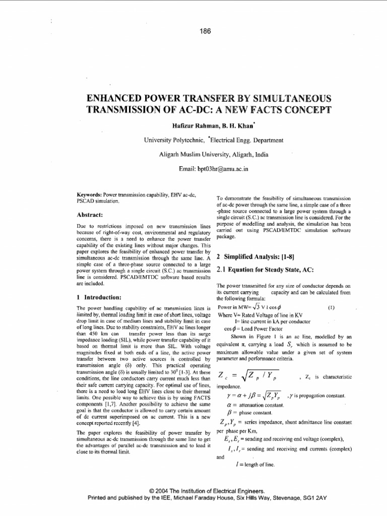 Enhanced AC-DC Power Transmission | PDF | Electric Power Transmission ...