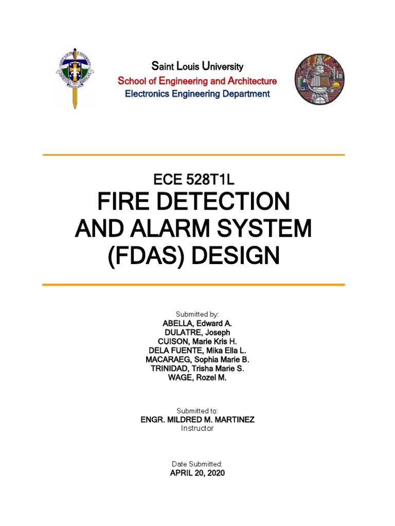 Fire Detection And Alarm System Fdas Design Ece 528t1l Pdf
