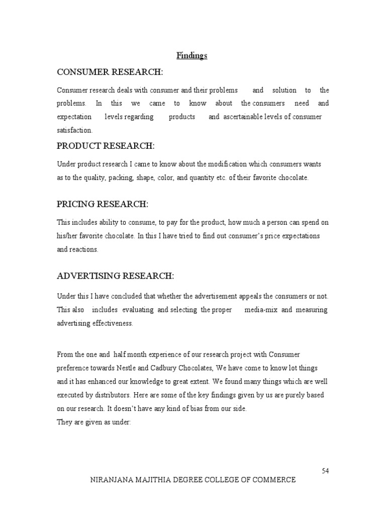 Consumer Research:: Findings | PDF | Marketing Research | Advertising