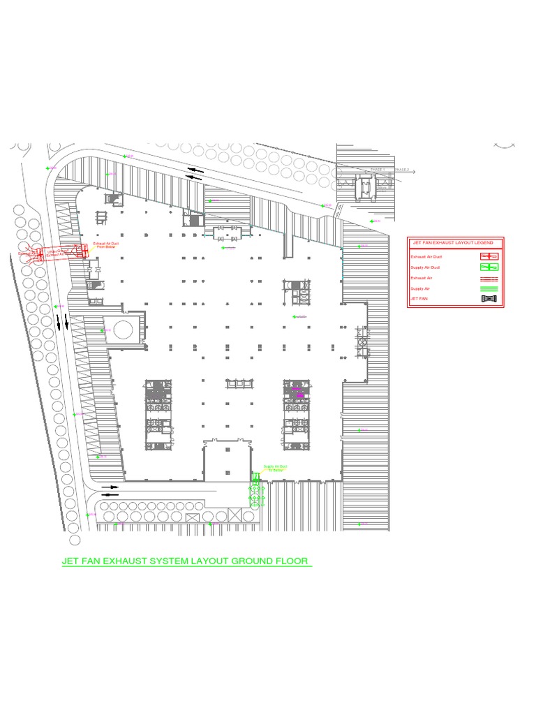 Jet Fan Exhaust System Layout Ground Floor | PDF | Machines | Building ...