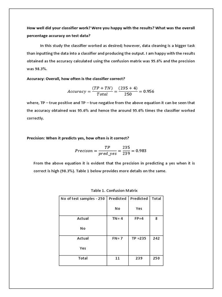 Classifier Accuracy and Image Analysis | PDF | Accuracy And Precision ...