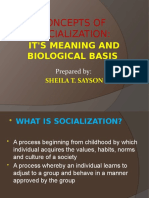 Concepts of Socialization:: It'S Meaning and Biological Basis