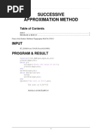 Successive Approximation Method: Input Program & Result