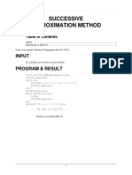 Successive Approximation Method: Input Program & Result