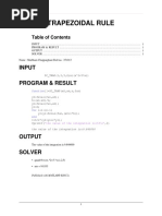 Trapezoidal Rule: Input Program & Result