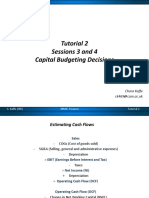 Tutorial 2 Sessions 3 and 4 Capital Budgeting Decisions: Chara Kaffe Ck469@cam - Ac.uk