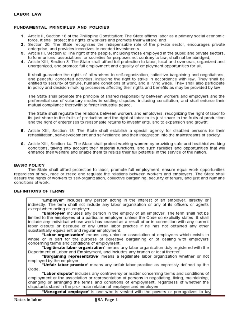 Philippine Labor Law Overview | PDF | Overtime | Employment