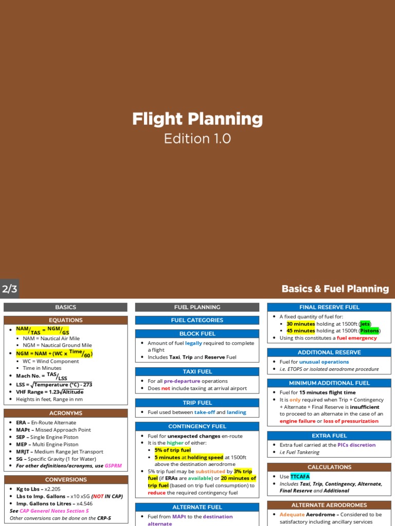 Flight Planning and Fuel Management Guide | PDF | Instrument Flight ...