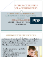 Common Characteristics of School Age Disorders