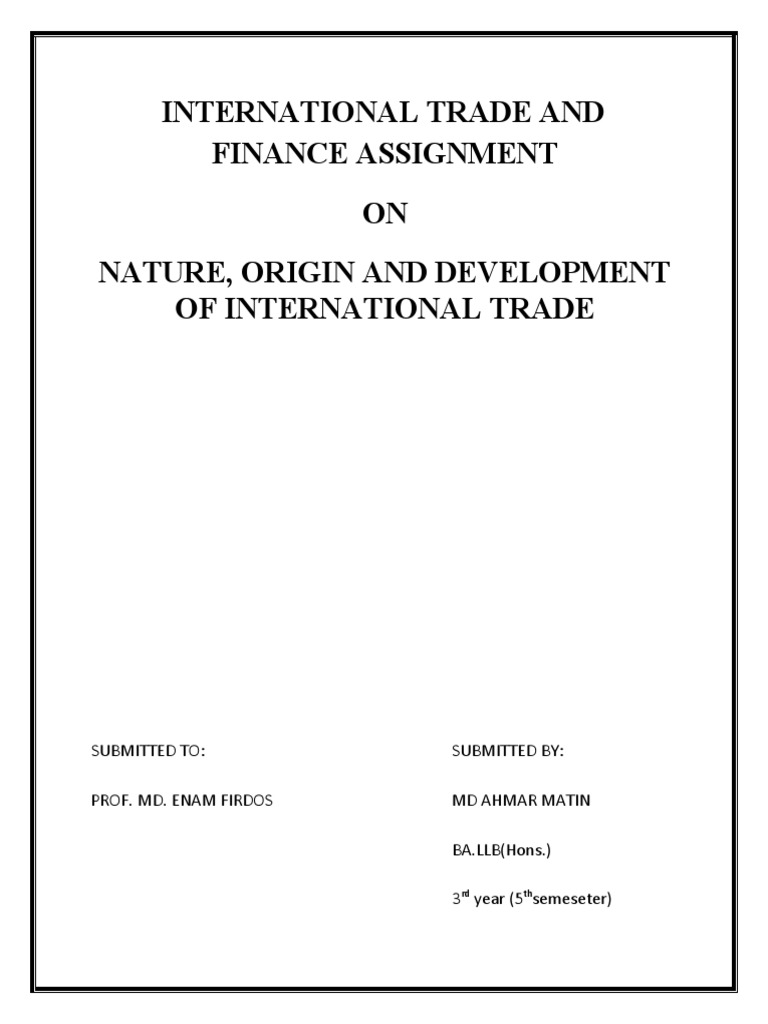 Evolution and Nature of International Trade | PDF | Trade | Business