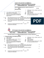 Punjab College Sambrial: Time: 1 Hour PAPER SUBJECTIVE Total Marks: 30