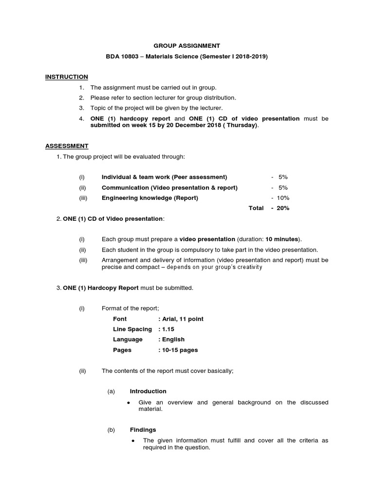 Materials Science Group Assignment Guide | PDF | Composite Material ...