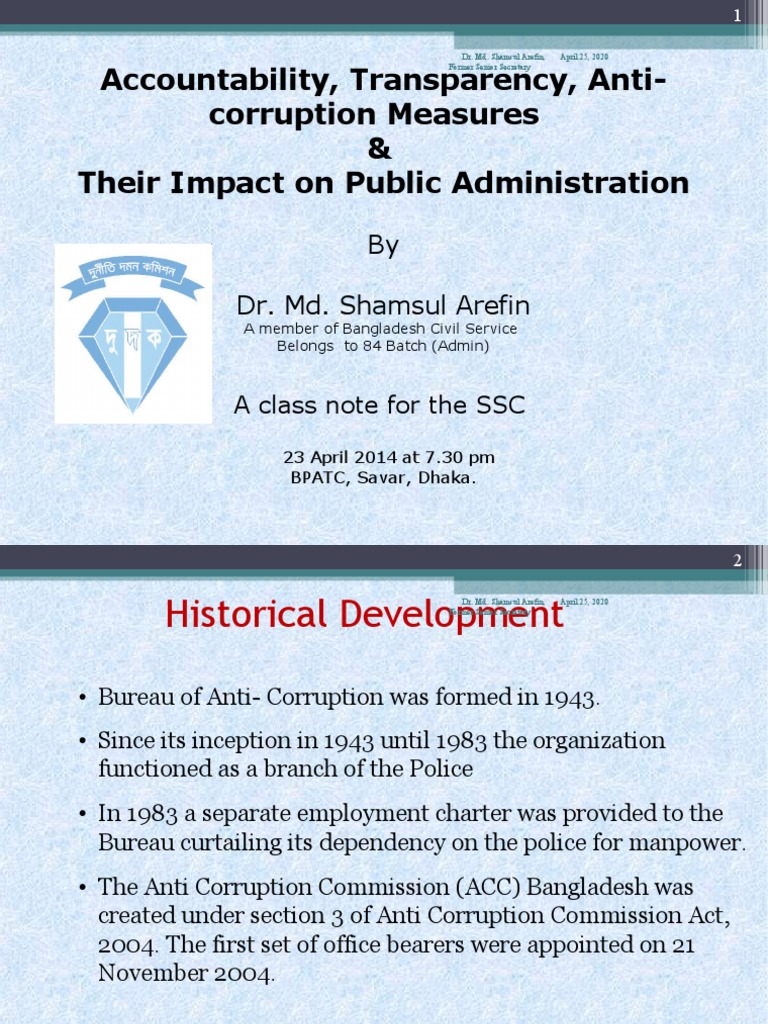 Accountability Transparency Anti Corruption Pdf Corruption