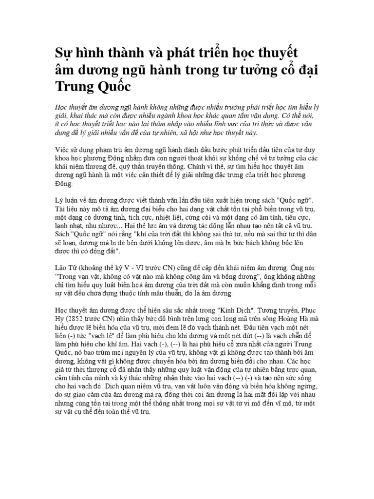 Thuyết Âm Dương Ngũ Hành Trong Triết Học: Cơ Sở Triết Học Và Ứng Dụng Thực Tiễn