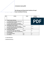 Grading Table For Project Evaluations Spring 2020