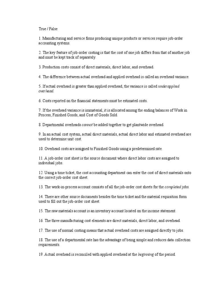 Exercise 1 - Job Order Costing | PDF | Cost Of Goods Sold | Cost