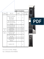 Live Maintenance Equipment List and Price PDF