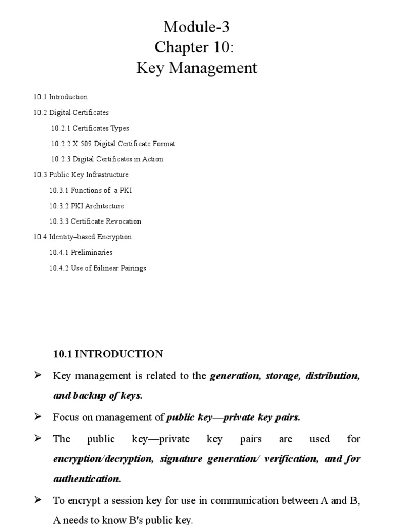 Key Management and Digital Certificates | PDF | Key (Cryptography ...