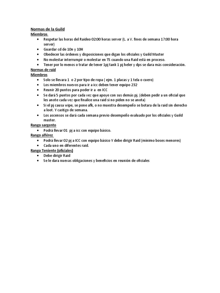 Normas de La Guild | PDF