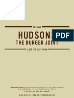 Hudsons - The Burger Joint - Menu