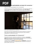 Como cuidar da espiritualidade em tempos de coronavírus