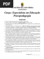 Especialista em Educação - Psicopedagogia