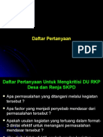 Daftar Pertanyaan Klinis Desa-UPTD