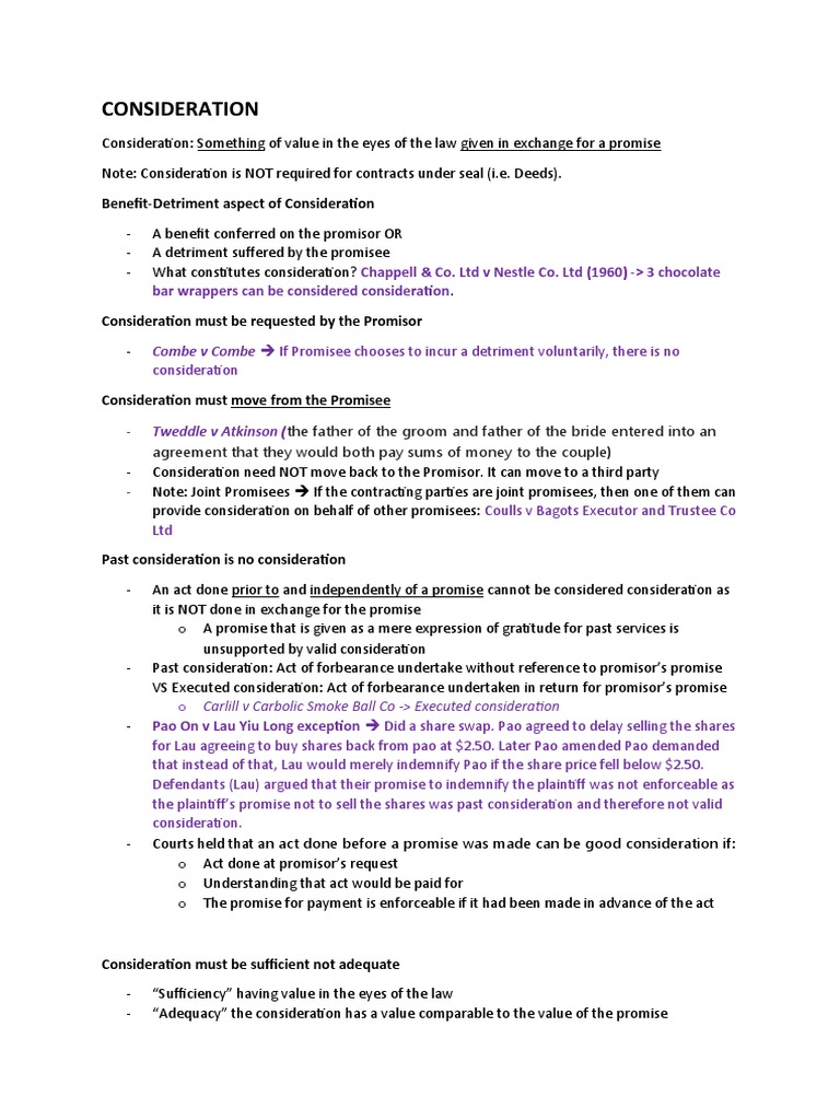 Legal Aspects of Consideration | PDF | Consideration | Estoppel