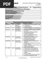 Document Title: Specification of Diagnostics Event Manager