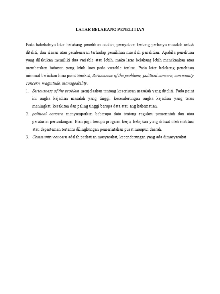 Lembar Kerja Latar Belakang Penelitian PDF