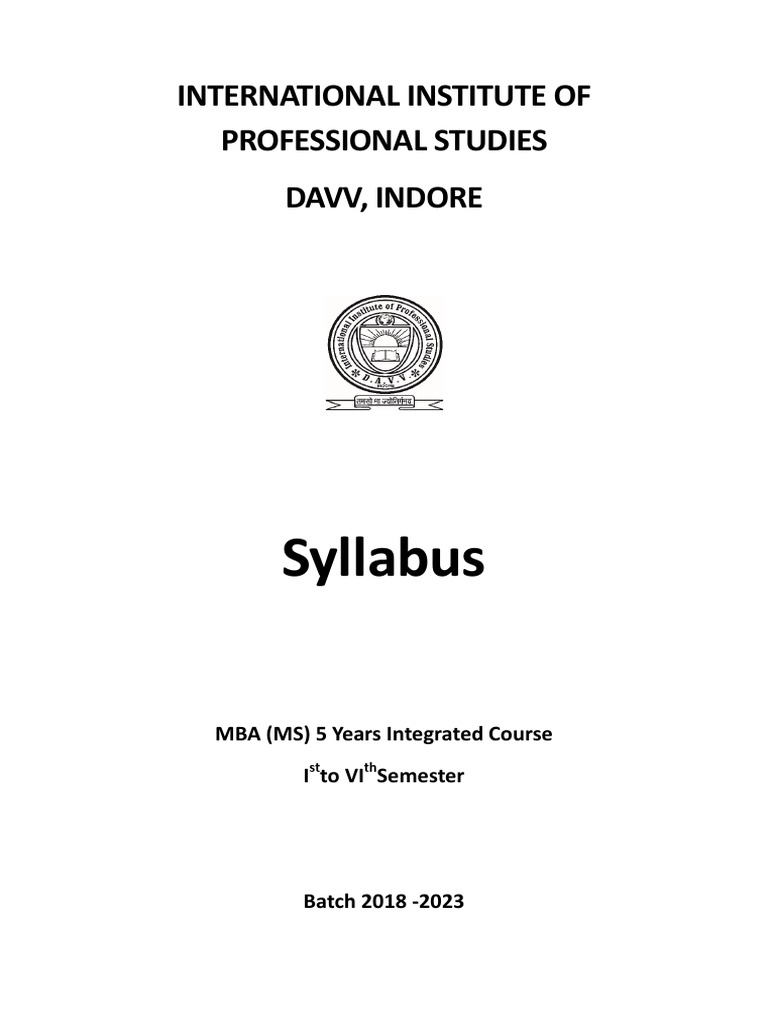 MBA Integrated Course Syllabus 2018-2023 | PDF | Multiplier (Economics ...