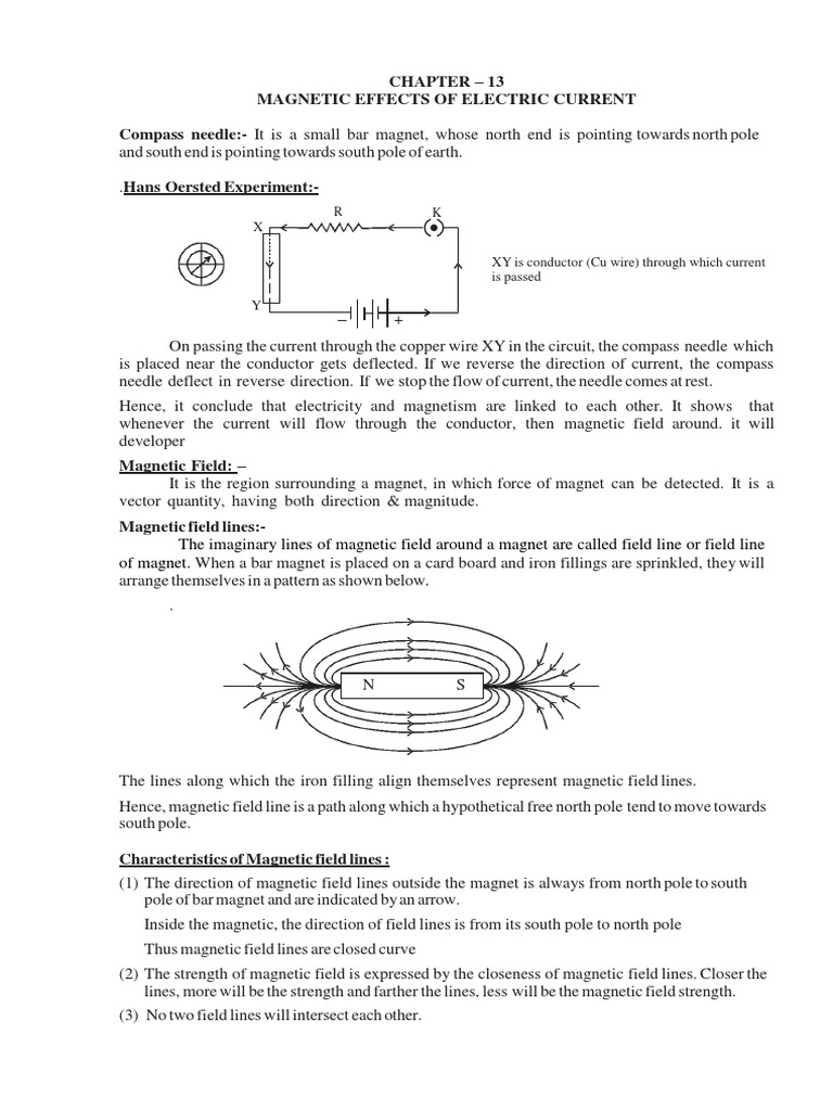 Magnetic Effects of Electric Current | PDF | Electromagnetic Induction ...