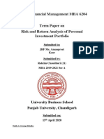 Paper - Financial Management MBA 6204: University Business School Panjab University, Chandigarh