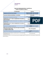 Calendario Preinscripción y Matrícula Ull Curso 2020 - 2021