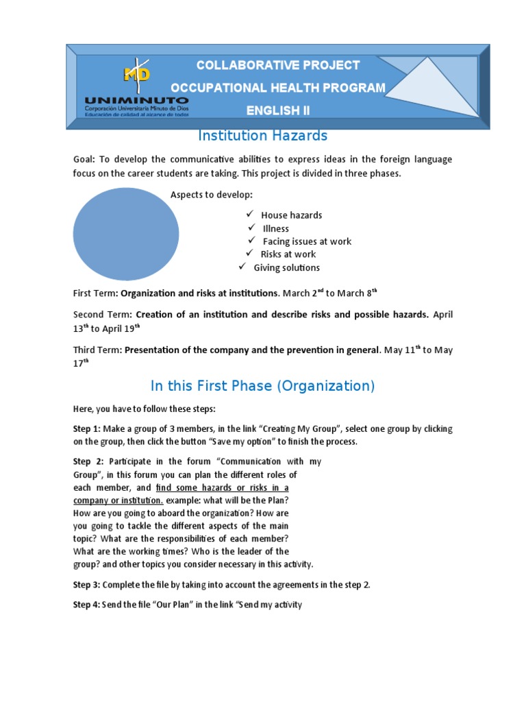 Occupational Health Program Project | PDF | Risk | Hazards