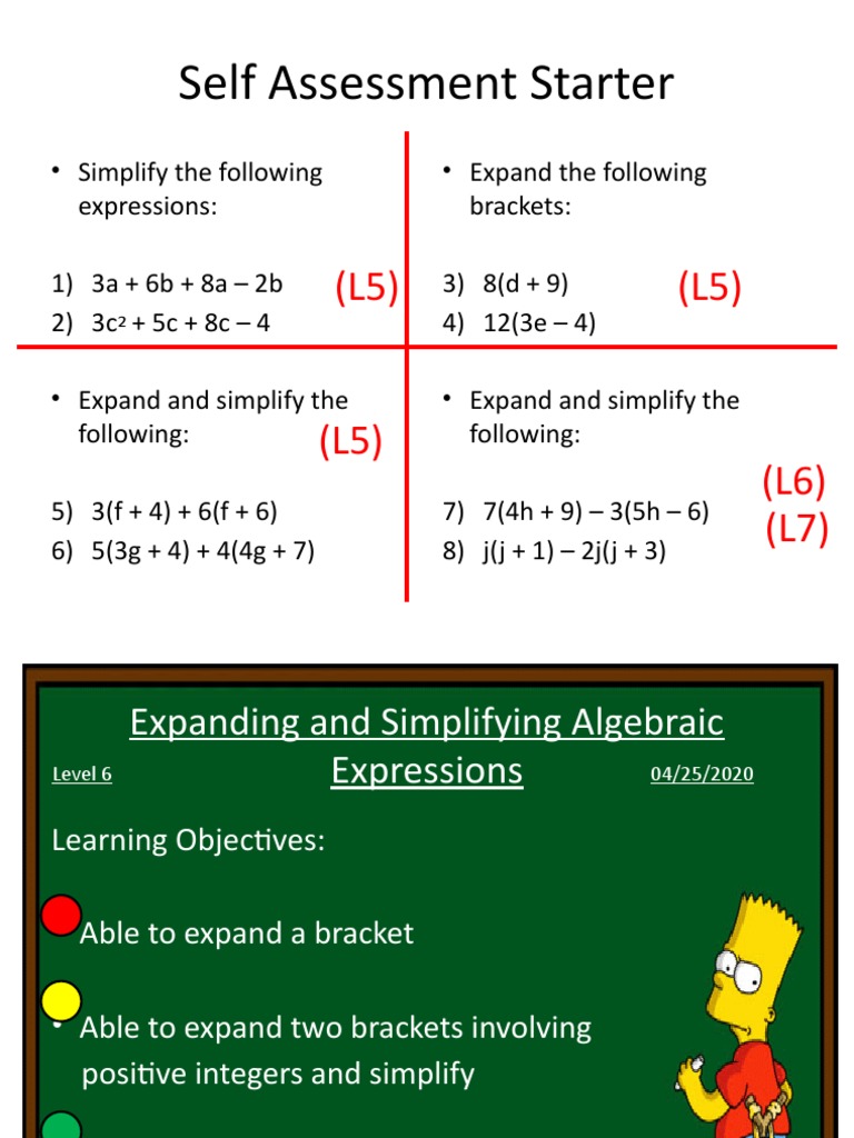 Expanding and Simplifying Algebraic Expressions | PDF | Ring Theory ...