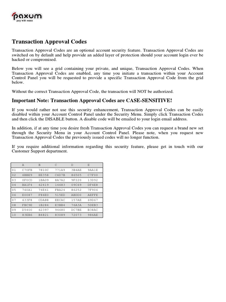 Secure Your Transactions with Codes | PDF