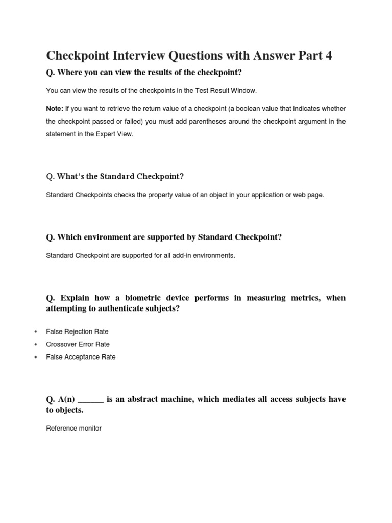 Checkpoint Interview Q&A Guide Part 4 | PDF | Firewall (Computing ...
