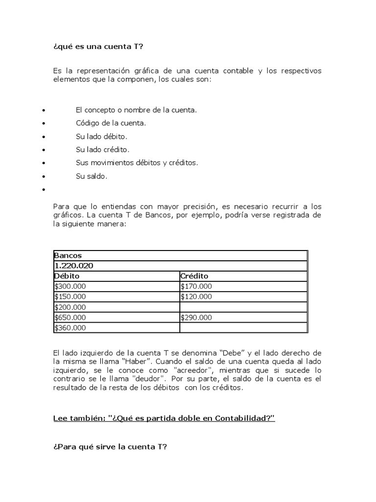 03.Que Es La Cuenta T | Cuentas Contables: Concepto, Estructura y Uso ...
