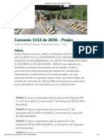 IDESAN - Convenio 1113 de 2016 - Peajes
