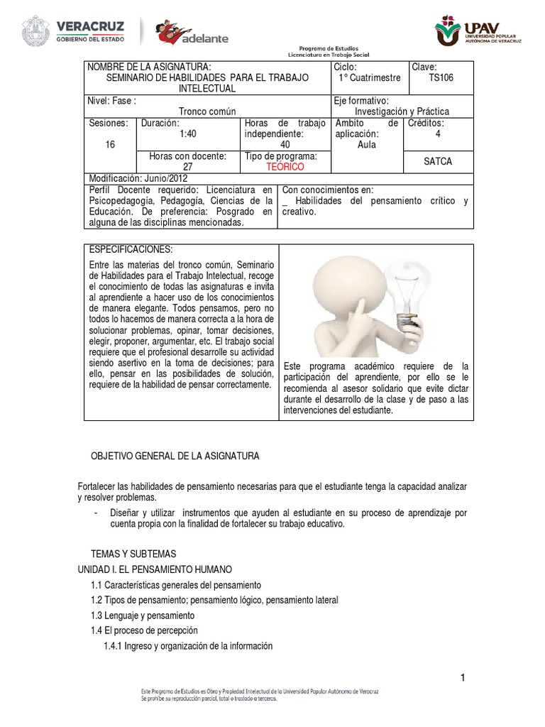 106-Seminario de Habilidades para El Trabajo | PDF | Seminario | Teoria ...