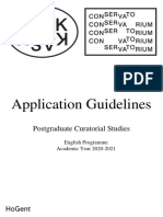 Application Guidelines: Postgraduate Curatorial Studies