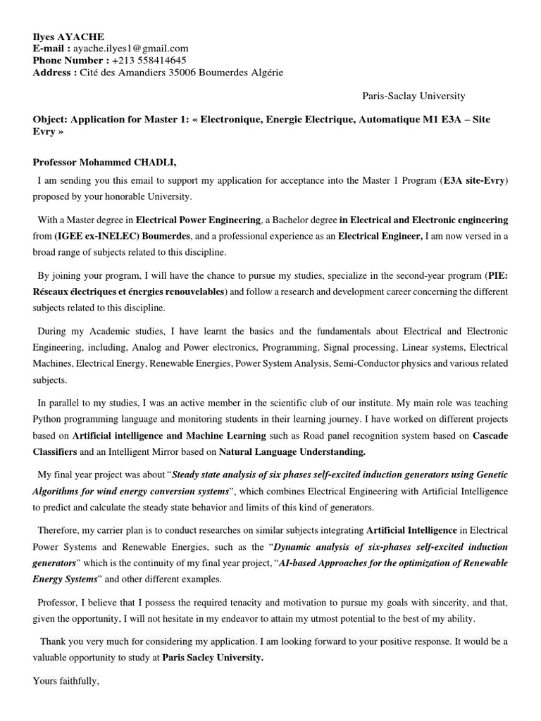 Motivation Letter English Version Artificial Intelligence Intelligence Ai Semantics