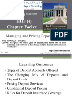 HO# (4) Chapter Twelve: Managing and Pricing Deposit Services