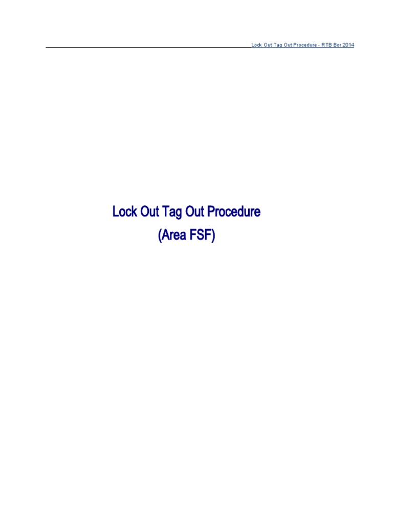 Lock Out Tag Out Procedure 01 FSF | PDF | Mechanical Engineering | Nature