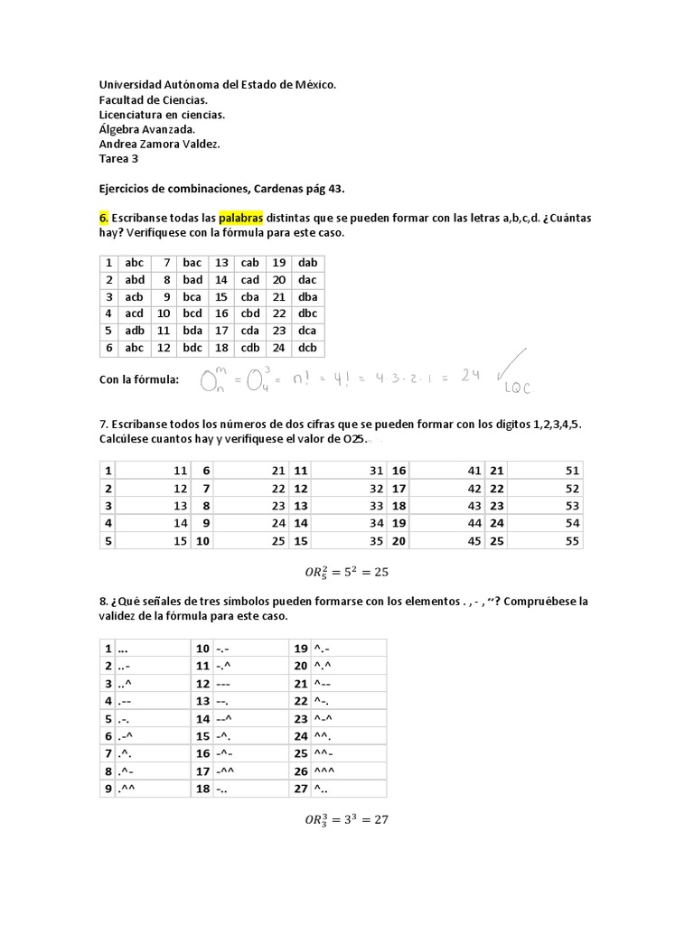 Ejercicios de Combinaciones y Permutaciones | PDF | Ajedrez | Ocio