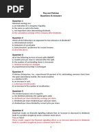 Pay-Out Policies Questions & Answers: D. The Cumulative Earnings of The Company After Dividends