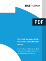 Checklist: Managing Work-from-Home Contact Center Agents