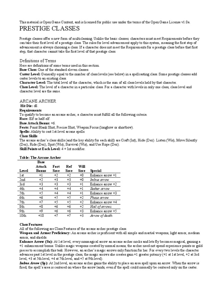 D&D 3.5 - Tome of Official PC Prestige Classes | PDF | D20 System ...