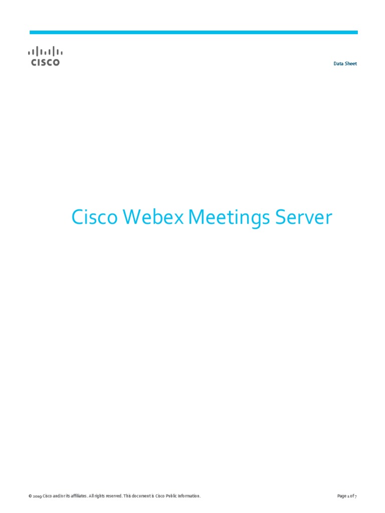 Cisco Webex Meetings Server: Data Sheet | PDF | Transport Layer ...